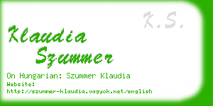 klaudia szummer business card